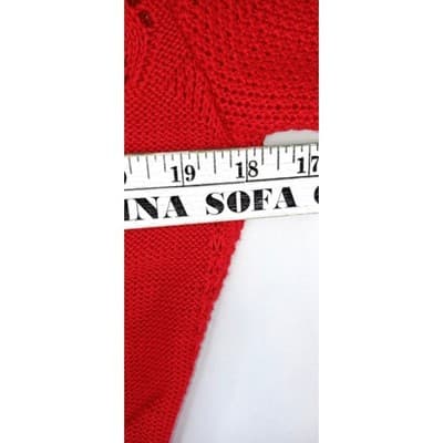 Vintage Barry & Me Red Knit Cropped Short Sleeve Sweater Women USA Made - Thumbnail 6
