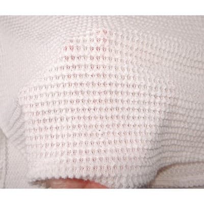 TRESICS White Waffle Knit Crochet Lace Patchwork Sleeve Sweater Women - Thumbnail 6