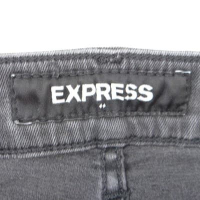 Express Mens Hyper Stretch Slim Skinny Jeans Grey Faded Wash - Thumbnail 2