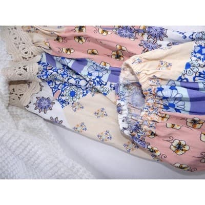 TRESICS White Waffle Knit Crochet Lace Patchwork Sleeve Sweater Women - Thumbnail 10