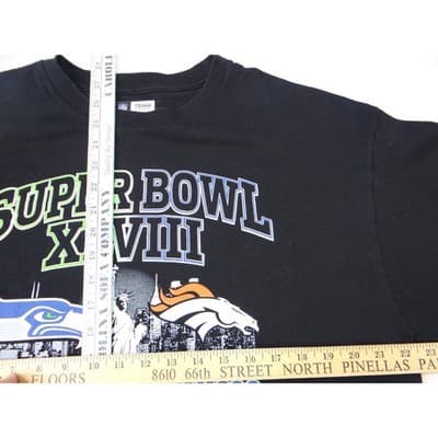 Super Bowl XLVIII Seahawks vs Broncos T Shirt XL Black NFL Football - Thumbnail 7