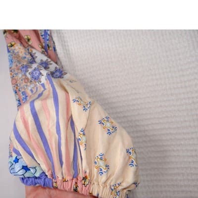 TRESICS White Waffle Knit Crochet Lace Patchwork Sleeve Sweater Women - Thumbnail 7