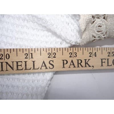 TRESICS White Waffle Knit Crochet Lace Patchwork Sleeve Sweater Women - Thumbnail 11