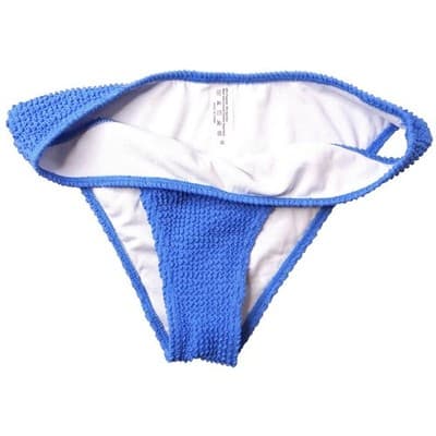 Blue Textured One Shoulder Bikini Swimsuit Set Women's Size Medium - Thumbnail 5