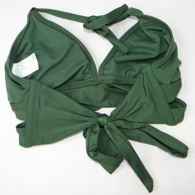 Kona Sol Womens Dark Green Halter Tie Bikini Swimsuit Set Size M/S - Thumbnail 4