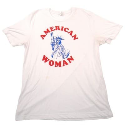 Bella Canvas American Woman Statue of Liberty Graphic Tee White Large