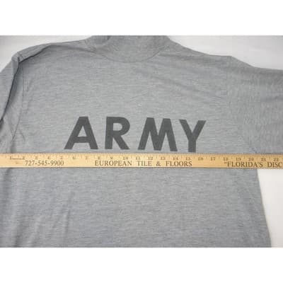 Two US Army Gray Long Sleeve Mock Neck Shirts Men's - Thumbnail 4