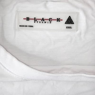Black Pyramid Sport TShirt Mens XXXL White Blue Red Color Block Flag Patch - Thumbnail 2