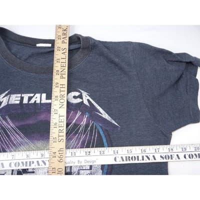 Metallica Master of Puppets T Shirt Dark Blue Graphic Tee - Thumbnail 4