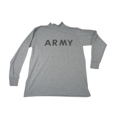 Two US Army Gray Long Sleeve Mock Neck Shirts Men's