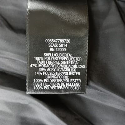 NWT Vintage Womens Black Quilted Long Coat Removable Hood Faux Fur Trim Medium - Thumbnail 8