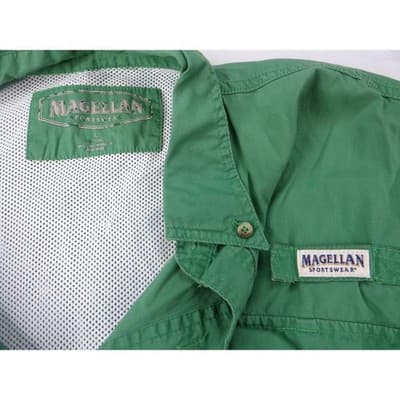 Magellan Sportswear Men's Green Short Sleeve Button Up Fishing Shirt Size L - Thumbnail 4