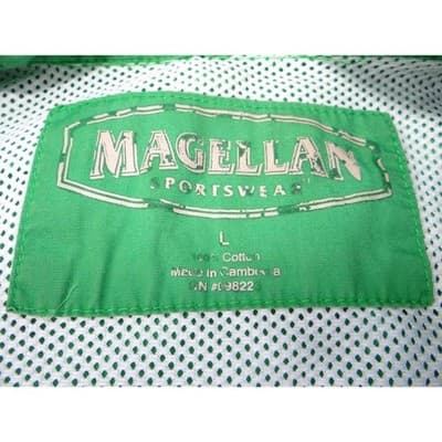 Magellan Sportswear Men's Green Short Sleeve Button Up Fishing Shirt Size L - Thumbnail 3