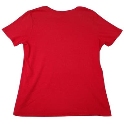 Vintage Jamell Jaso Women's Red Square Neck Short Sleeve T-Shirt Top Size L - Thumbnail 3