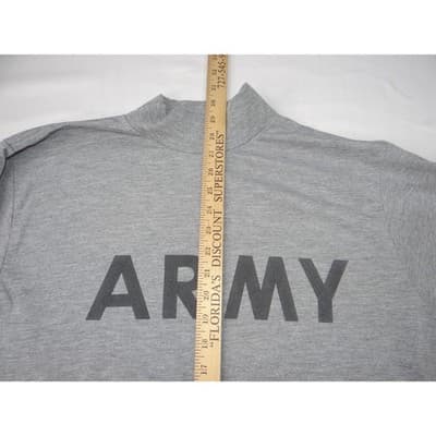 Two US Army Gray Long Sleeve Mock Neck Shirts Men's - Thumbnail 5