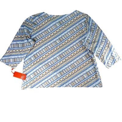 Hearts of Palm Woman 3X 3X Printed Essentials 2019 Top 34 Sleeve Geometric - Thumbnail 4