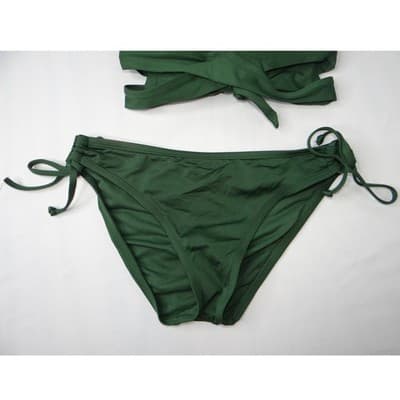 Kona Sol Womens Dark Green Halter Tie Bikini Swimsuit Set Size M/S - Thumbnail 8