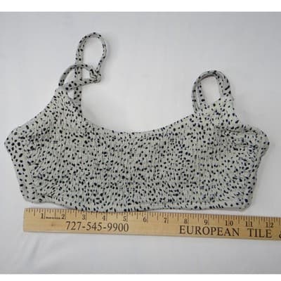 Xhilaration Smocked Dot Print Bikini Top Bandeau Swimwear Size M - Thumbnail 4