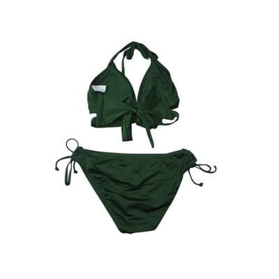 Kona Sol Womens Dark Green Halter Tie Bikini Swimsuit Set Size M/S - Thumbnail 2