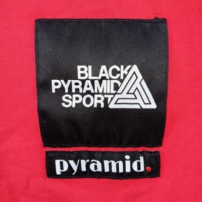 Black Pyramid Sport TShirt Mens XXXL White Blue Red Color Block Flag Patch - Thumbnail 4