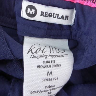 Koi Lite Peace Navy Blue Slim Fit Scrub Pants Womens Medium 721 Drawstring Cargo - Thumbnail 2