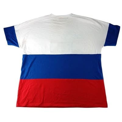 Black Pyramid Sport TShirt Mens XXXL White Blue Red Color Block Flag Patch - Thumbnail 3