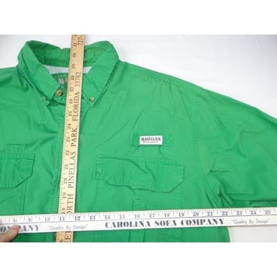 Magellan Sportswear Men's Green Short Sleeve Button Up Fishing Shirt Size L - Thumbnail 8