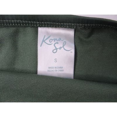 Kona Sol Womens Dark Green Halter Tie Bikini Swimsuit Set Size M/S - Thumbnail 7