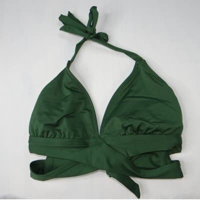 Kona Sol Womens Dark Green Halter Tie Bikini Swimsuit Set Size M/S - Thumbnail 3