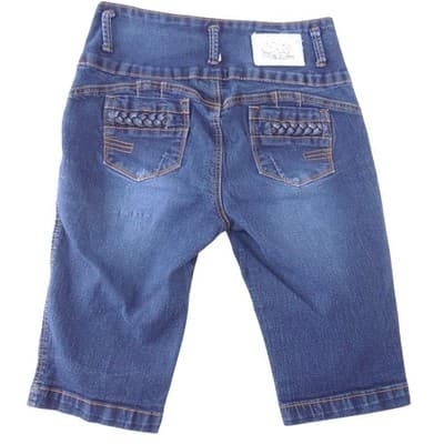 Silver Diva Womens Y2K High Waist Bermuda Denim Shorts Dark Wash Braided Size 7 - Thumbnail 4