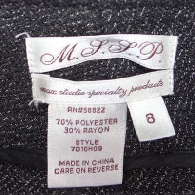 MSSP Max Studio Gray Wide Leg Trousers High Rise Button Detail Pants Size 8 - Thumbnail 2