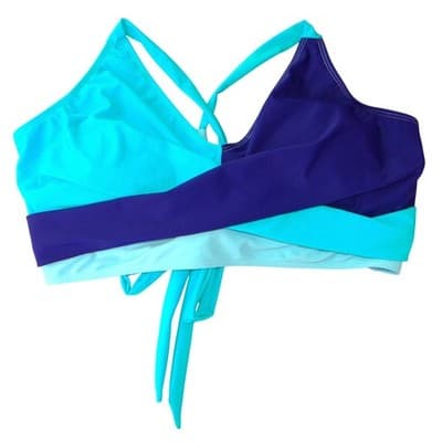 NWT-Rosvigor Womens Plus Size 3XL Colorblock Bikini Set Purple Teal High Waist - Thumbnail 2