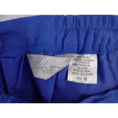 Pykettes Vintage Royal Blue Skirt Suit Set Blazer Mini Skirt Made in Japan 12 - Thumbnail 8