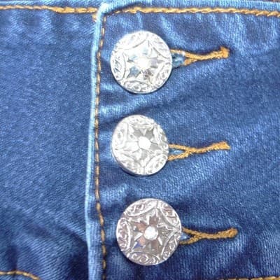 Silver Diva Womens Y2K High Waist Bermuda Denim Shorts Dark Wash Braided Size 7 - Thumbnail 6