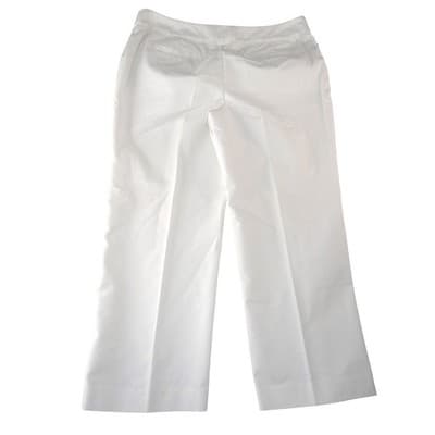 Ann Taylor Womens White Wide Leg Twill Dress Pants Trousers Size 10 - Thumbnail 3
