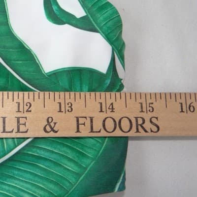 Unbranded Tropical Banana Leaf Print High Waisted Bikini Set Green White Medium - Thumbnail 4