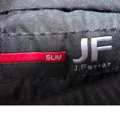 J.Ferrar Mens Slim Fit Dress Pants Black 36x30 Flat Front Stretch Trousers - Thumbnail 4