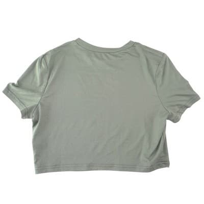 Womens Olive Green Short Sleeve Crew Neck Polyester Crop Top Tee Size Large - Thumbnail 3