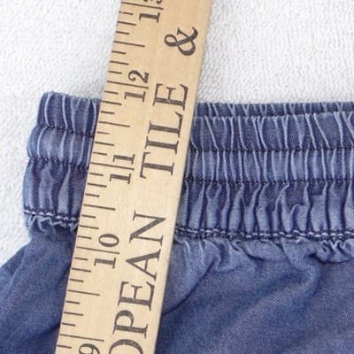 ToxiK3 Womens Blue Chambray Drawstring Shorts High Rise Elastic Waist Size M - Thumbnail 6