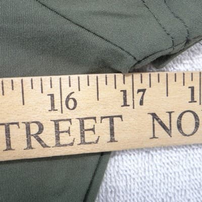 Womens Olive Green Short Sleeve Crew Neck Polyester Crop Top Tee Size Large - Thumbnail 4