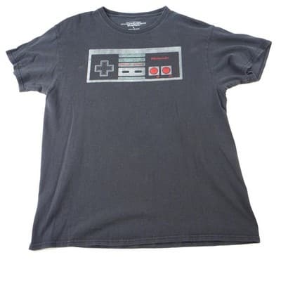 Nintendo Entertainment System Controller Graphic T Shirt Black Adult Large NES