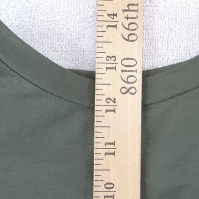 Womens Olive Green Short Sleeve Crew Neck Polyester Crop Top Tee Size Large - Thumbnail 5