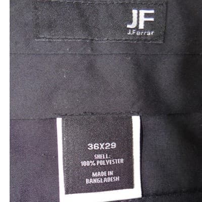 JF J Ferrar Mens Black Dress Pants Flat Front Straight Leg 36x29 Solid - Thumbnail 2
