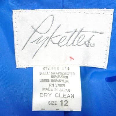 Pykettes Vintage Royal Blue Skirt Suit Set Blazer Mini Skirt Made in Japan 12 - Thumbnail 3
