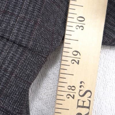 Murano Alex Fit Mens 32x30 Charcoal Gray Glen Plaid Check Dress Pants Trousers - Thumbnail 5