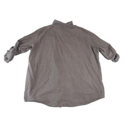 J.Ferrar Mens Charcoal Gray Brown Roll Tab Long Sleeve Button Down Shirt - Thumbnail 3