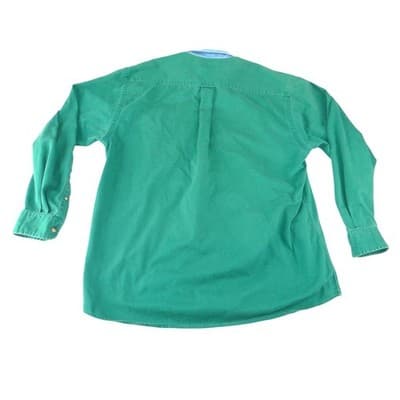 Vintage Nautica 90s Mens Green Cotton Twill Denim Collar Button Down Shirt L - Thumbnail 3
