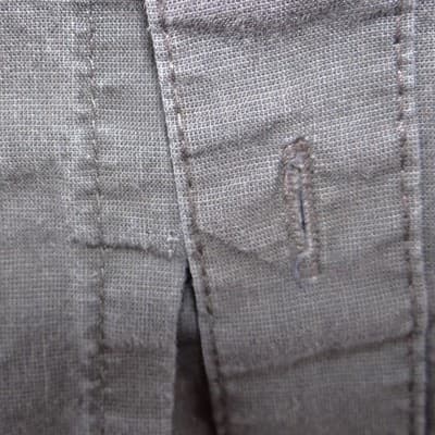 J.Ferrar Mens Charcoal Gray Brown Roll Tab Long Sleeve Button Down Shirt - Thumbnail 5