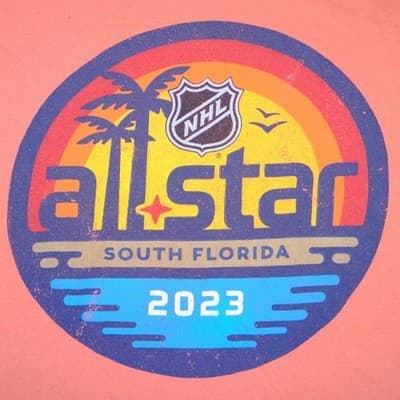 American Needle Mens NHL All Star South Florida 2023 T-Shirt Coral Orange L - Thumbnail 4
