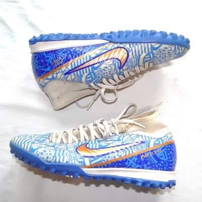 Nike Zoom Mercurial Superfly 9 Academy CR7 TF Kids Blue White Size 4.5Y - Thumbnail 2